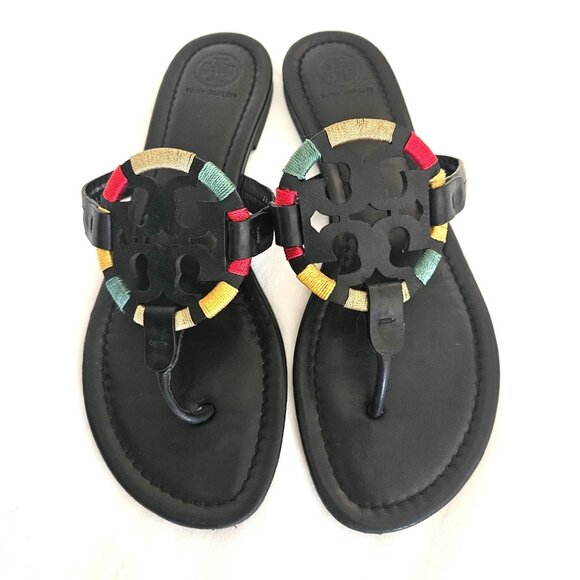 Tory Burch Shoes - TORY Burch Black Leather Miller Sandals size 9M Style #3964 / S/N 44229